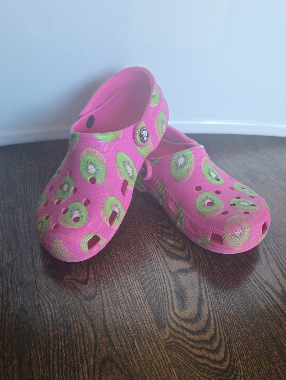 CROCS Kids Pink Clog with Kiwi Fruit Print